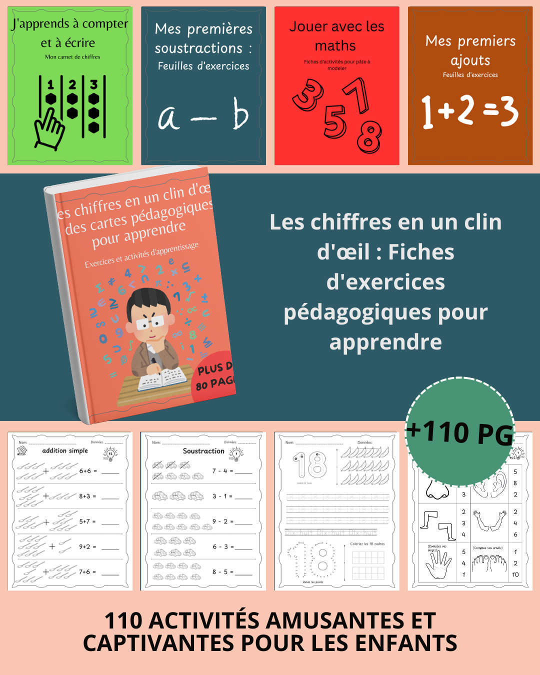 Les chiffres en un clin d'œil : fiches pédagogiques pour l'apprentissage