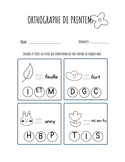 Cahier d'Activités de Printemps : L'Apprentissage Éclot avec la Nature