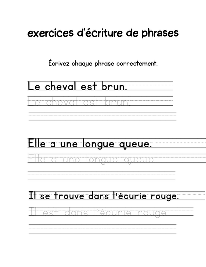 Cahier d'écriture cursive pour enfants : l'art d'écrire avec style